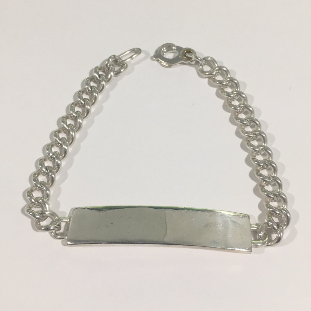 Sterling Silver Cuban ID Bracelet FREE ENGRAVING!! - Picture 2 of 6